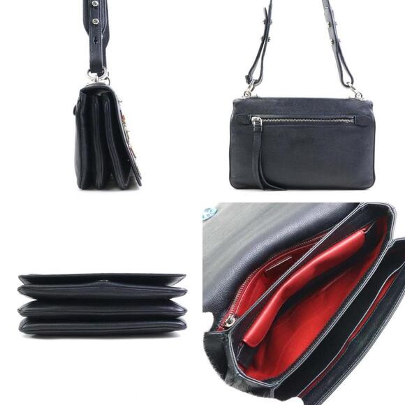 PRADA Black Leather Shoulder Bag - Picture 2 of 5